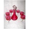 Image 1 : Cranberry Glass Decanter Set C.1920 #938287