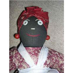 Black cloth Mammy doll button eyes #938399