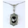 Image 1 : ANTIQUE STYLE NECKLACE BLACK ONYX DIAMOND #938521