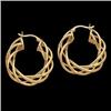 Image 1 : 14k SOLID GOLD BRAIDED HOOP EARRINGS #938539
