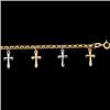 Image 1 : 14k GOLD CHARM BRACELET Gold CROSS CHARMS #938546