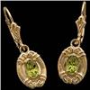 Image 1 : Antique Style 14k Gold Earrings PERIDOT #938563