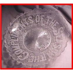 Antique Pressed Glass Christmas Holly Bowl #938625