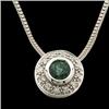 Image 1 : WhiteGold Necklace EMERALD w DIAMONDS  #943260
