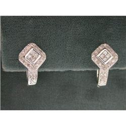 WhiteGold DIAMOND HUGGIE EARRINGS #943265