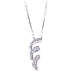 14K Necklace DIAMOND SPIRAL PENDANT #943273