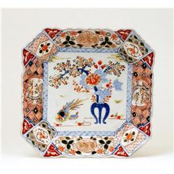 Meiji Japanese Square Imari Platter w Pheasant  #943452