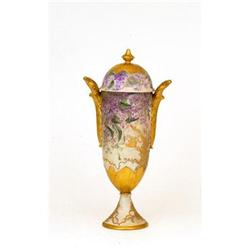 Lg Antique Limoges Limoge Cov Jar Relief Gold #943473