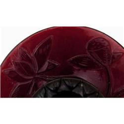 Old Chinese Purple Peking Glass Candle Holder #943477