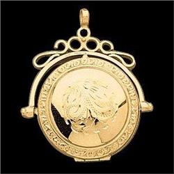  14k ROUND GOLD LOCKET Swivels! #949458