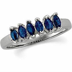 WHITE GOLD WEDDING BAND  SAPPHIRES #949477