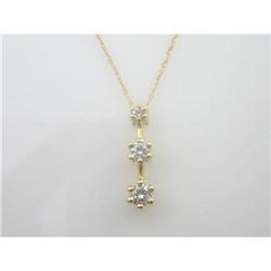 14k GOLD PENDANT  3 DIAMONDS!   #949487