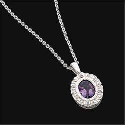 WHITEGOLD NECKLACE  AMETHYST DIAMONDS #949491