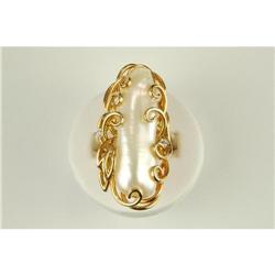 14k GOLD  MOTHER of PEARL  RING #949494