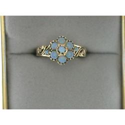 ANTIQUE  VICTORIAN GOLD RING OPALS  #949496