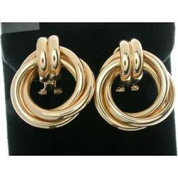 14k GOLD Triple Swirl EARRINGS #949499