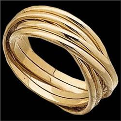 14K GOLD WEDDING BAND  ROLLING RINGS  SZ 7 #949500