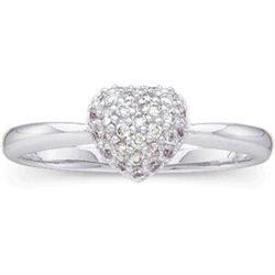 WHITE GOLD RING  DIAMONDS in HEART  #949502
