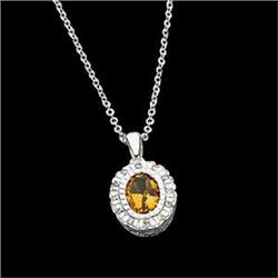 WhiteGold  Pendant CITRINE  w DIAMONDS #949506