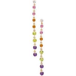  EARRINGS DIAMOND PERIDOT AMETHYST PINK #949512