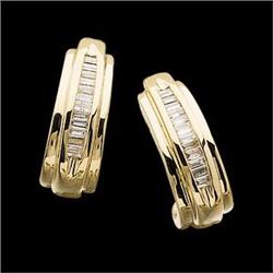 14k Gold  DIAMOND  Earrings HUGGIE  #949515
