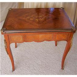 French Inlaid Folding Game Table---19th Century #949527