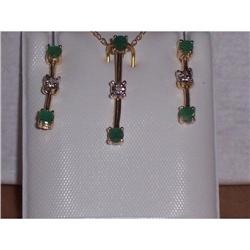 emerald earing &chain set #949547