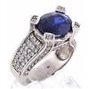 Image 1 : Estate 3.5 Ct. Diamond Sapphire Ring White Gold #949592