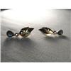 Image 1 : Estate 14K YG Diamond Sapphire Drop Earrings #949806