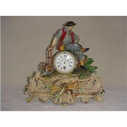 Painted White Metal Figural Clock #949969