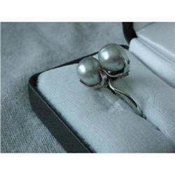 Double Pearl Ring Silver Setting #950183