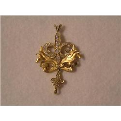 18K PIN/PENDANT WITH DIAMOND FLEUR-DE-LIS #950186