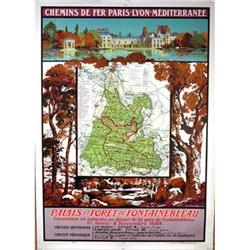 Fountainbleau French Travel Poster 1920  #956938
