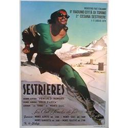 Sestrieres Boccasile Italian Ski Travel Poster #956958