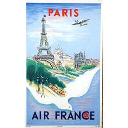 Air France poster by Mauset 1949 Paris #956973