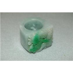 Antique Carved Green Jade Ring #957023