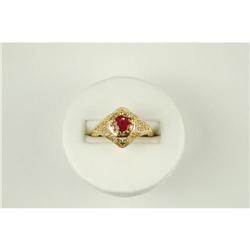  Victorian Style Gold Ring RUBY .40 CTS! #957074