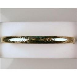 14k GOLD BANGLE BRACELET 3/16 WIDE #957093