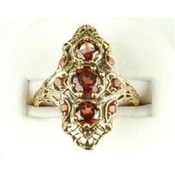 ANTIQUE Style GOLD RING w GARNETS #957094