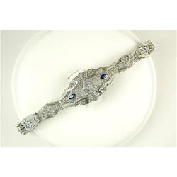 ANTIQUE Style FILIGREE BRACELET  SAPPHIRES #957101
