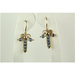 ANTIQUE Style Genuine SAPPHIRE EARRINGS #957108