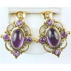 ANTIQUE  Style Genuine AMETHYST EARRINGS #957109