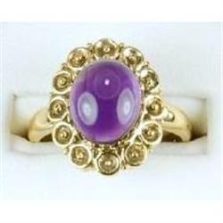 ANTIQUE  Victorian 9K Gold Ring AMETHYST #957115