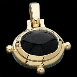 14K Gold BLACK ONYX Pendant  Beautiful! #957118