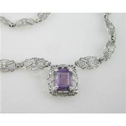 Antique Filigree  NECKLACE AMETHYST 10 CARATS! #957124