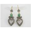 Image 1 :  ANTIQUE  EARRINGS EMERALD w ROSE  DIAMONDS #957126