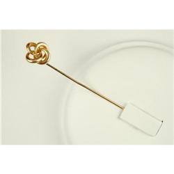  ANTIQUE ART NOUVEAU GOLD STICKPIN LOVERS KNOT #957135