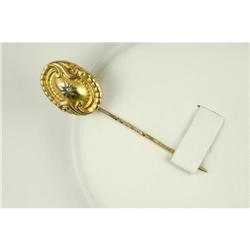  ANTIQUE GOLD VICTORIAN STICKPIN w DIAMOND 1880 #957137