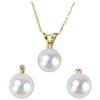 Image 1 :  14K PEARL DIAMOND EARRINGS w NECKLACE #957139