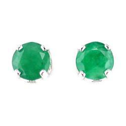 WhiteGold EMERALD EARRINGS ONE CARAT! #957140